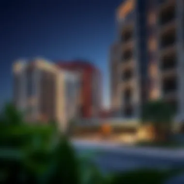 Modern residential buildings in معسكر جبل علي